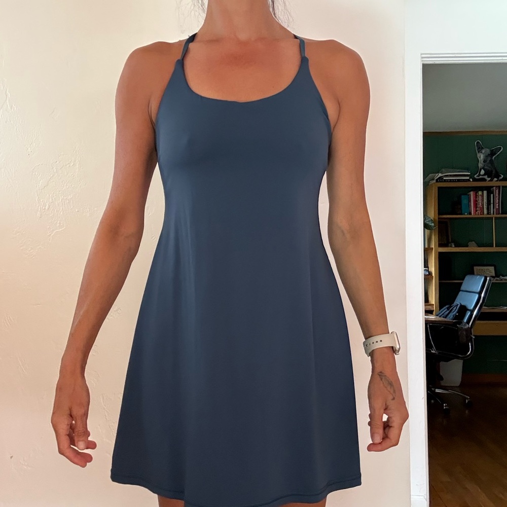 Hiking or workout Blue Sleeveless Dress